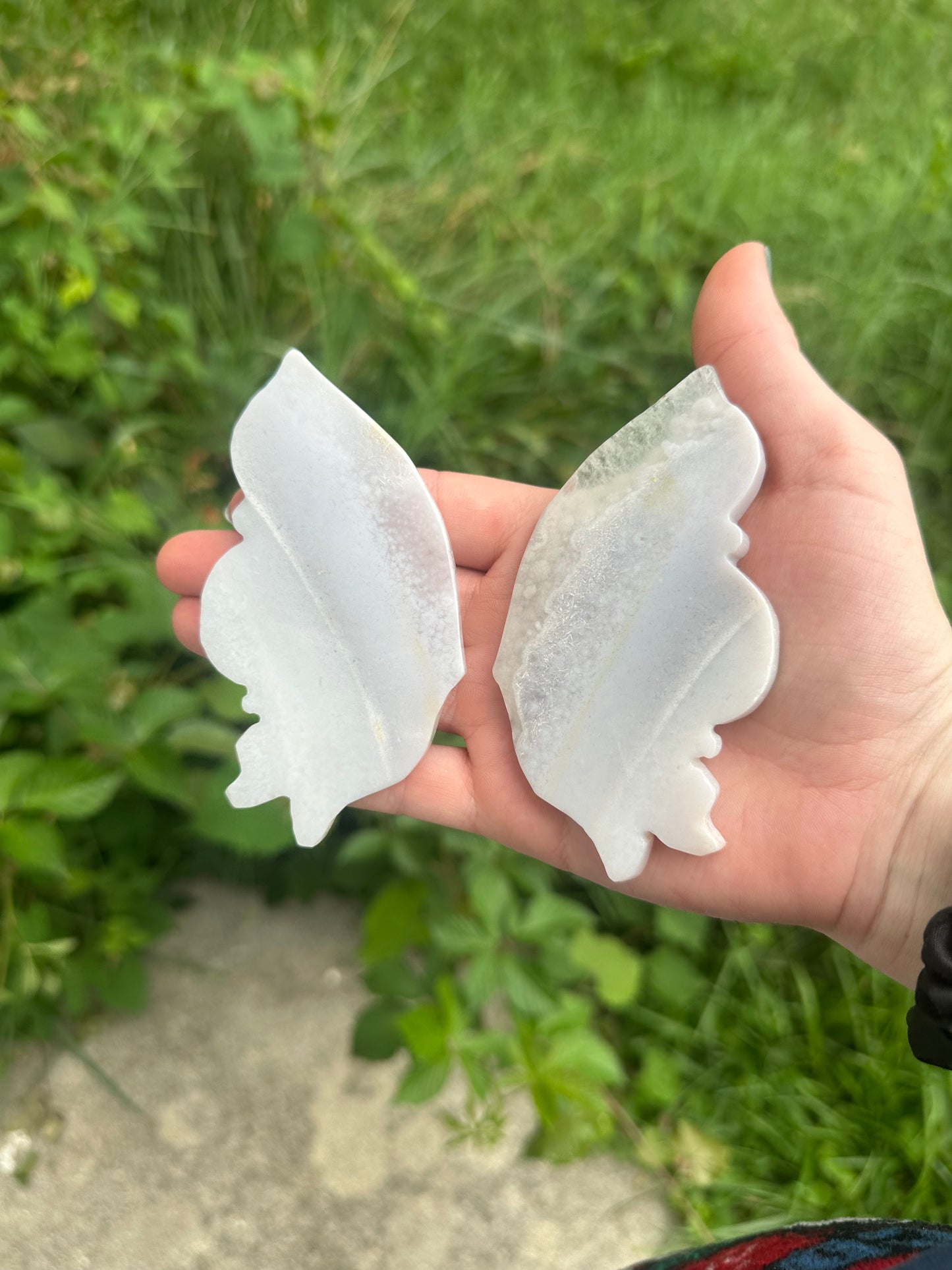 Flower Agate Butterfly with stand