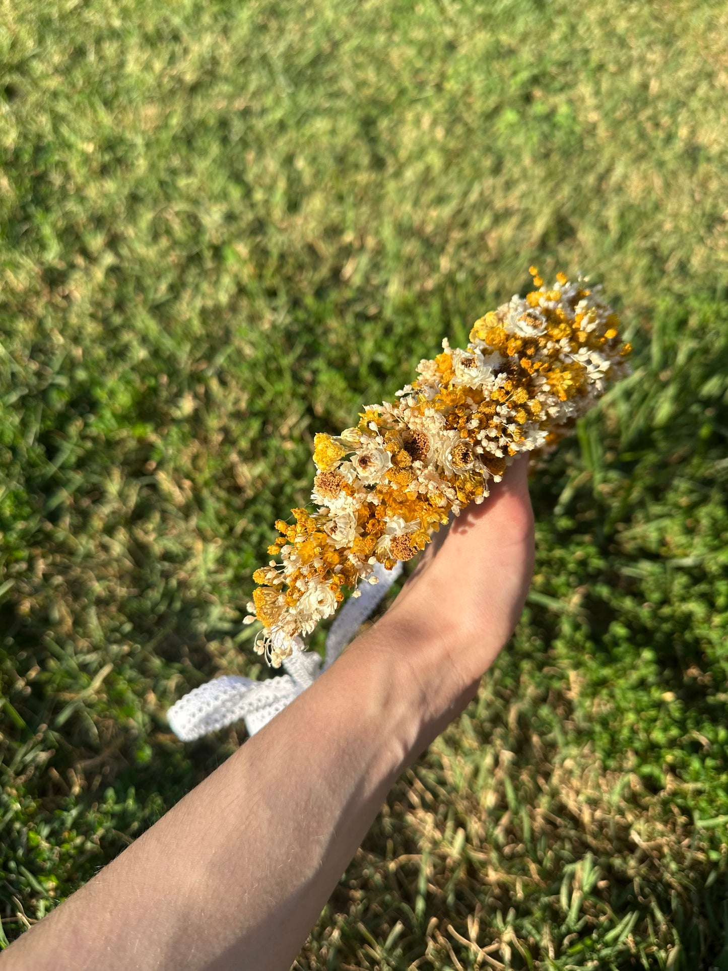 Lemon Drop Dried Flower Crown