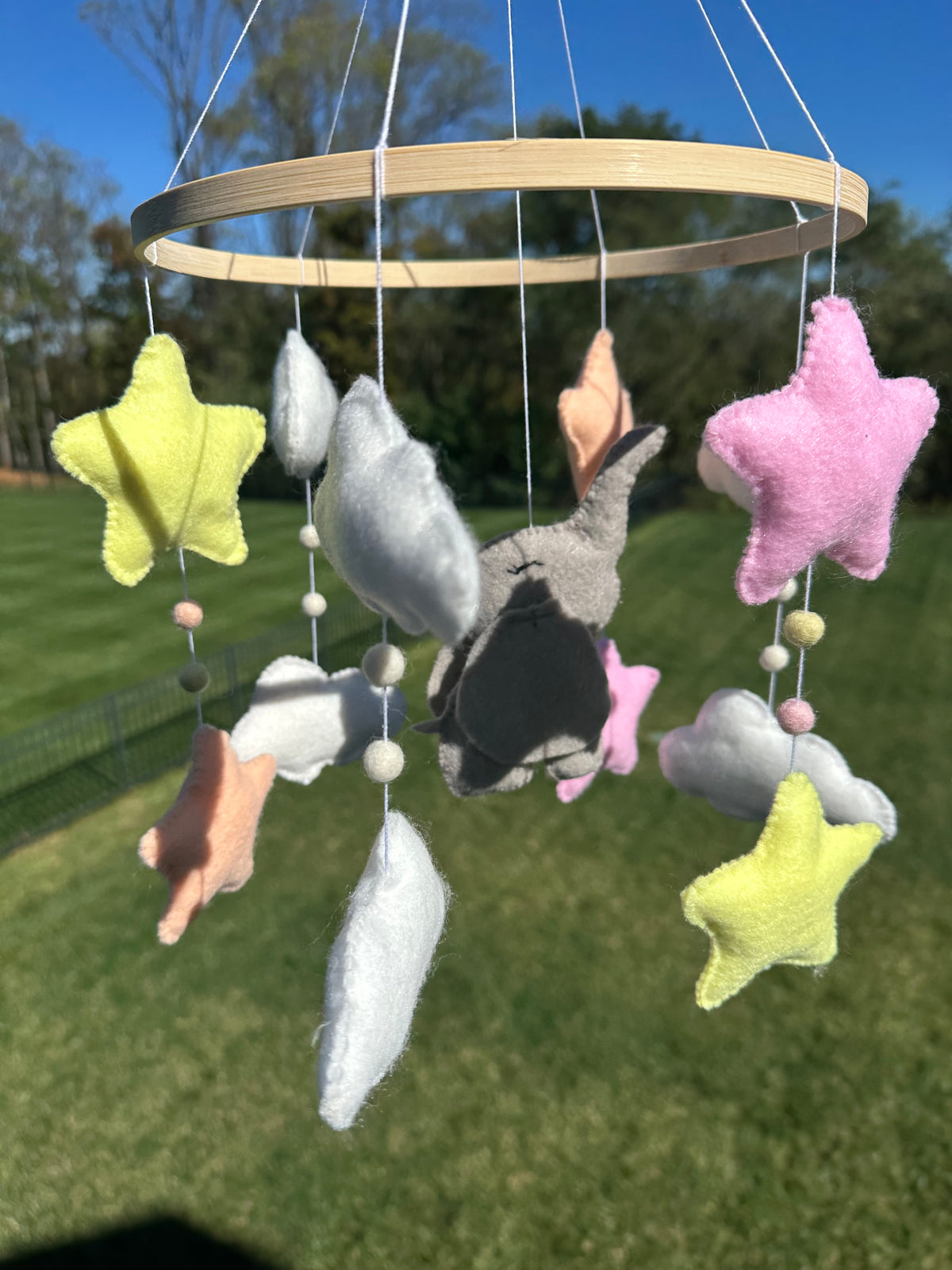 Handmade Elephant Crib Mobile