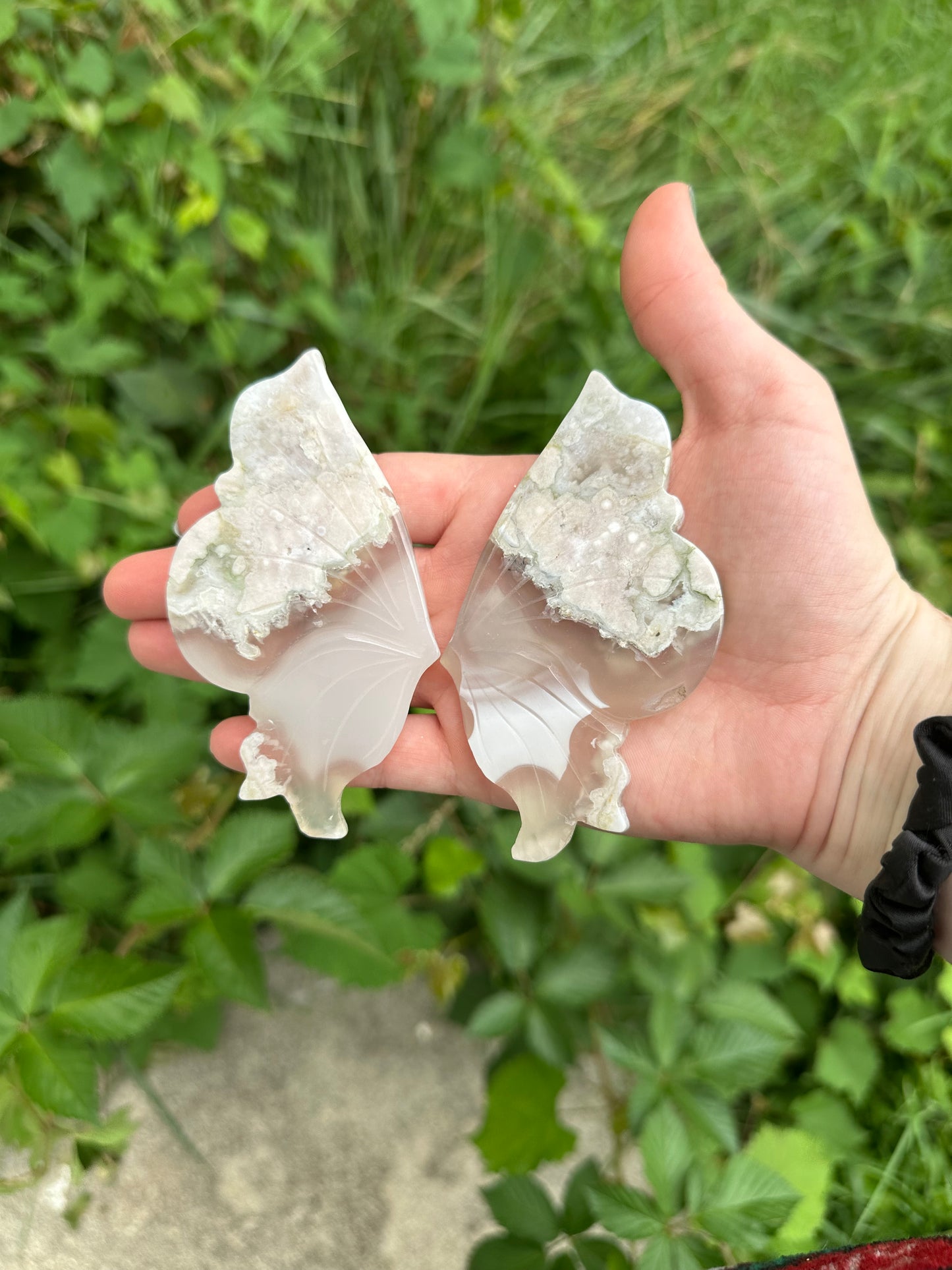 Flower Agate Butterfly with stand