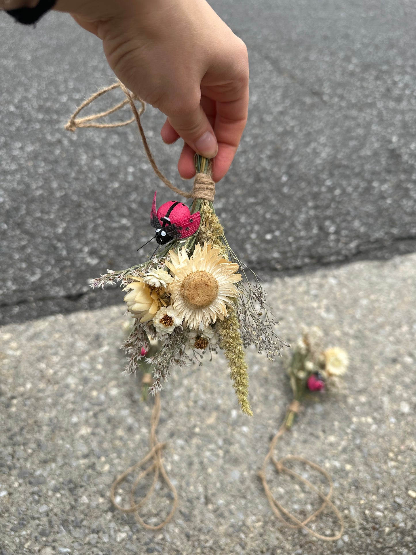 Ladybug Dried Flower Mini Bouquet