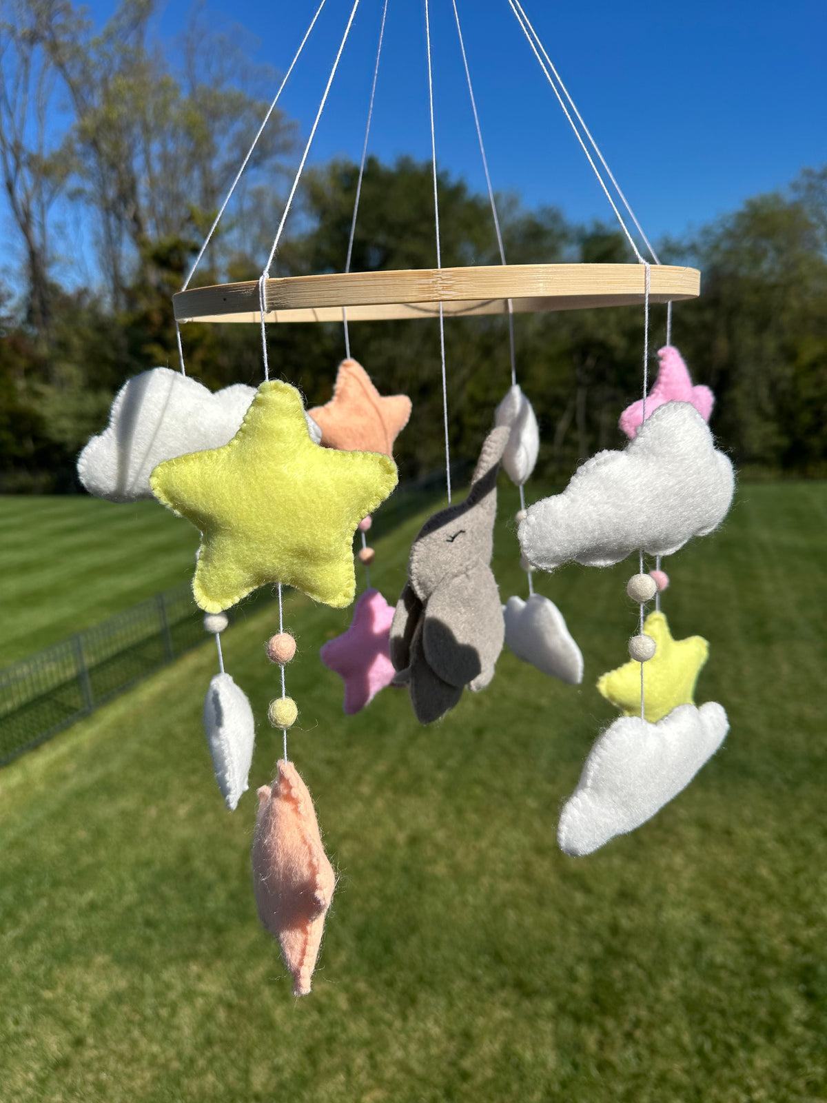 Handmade Elephant Crib Mobile