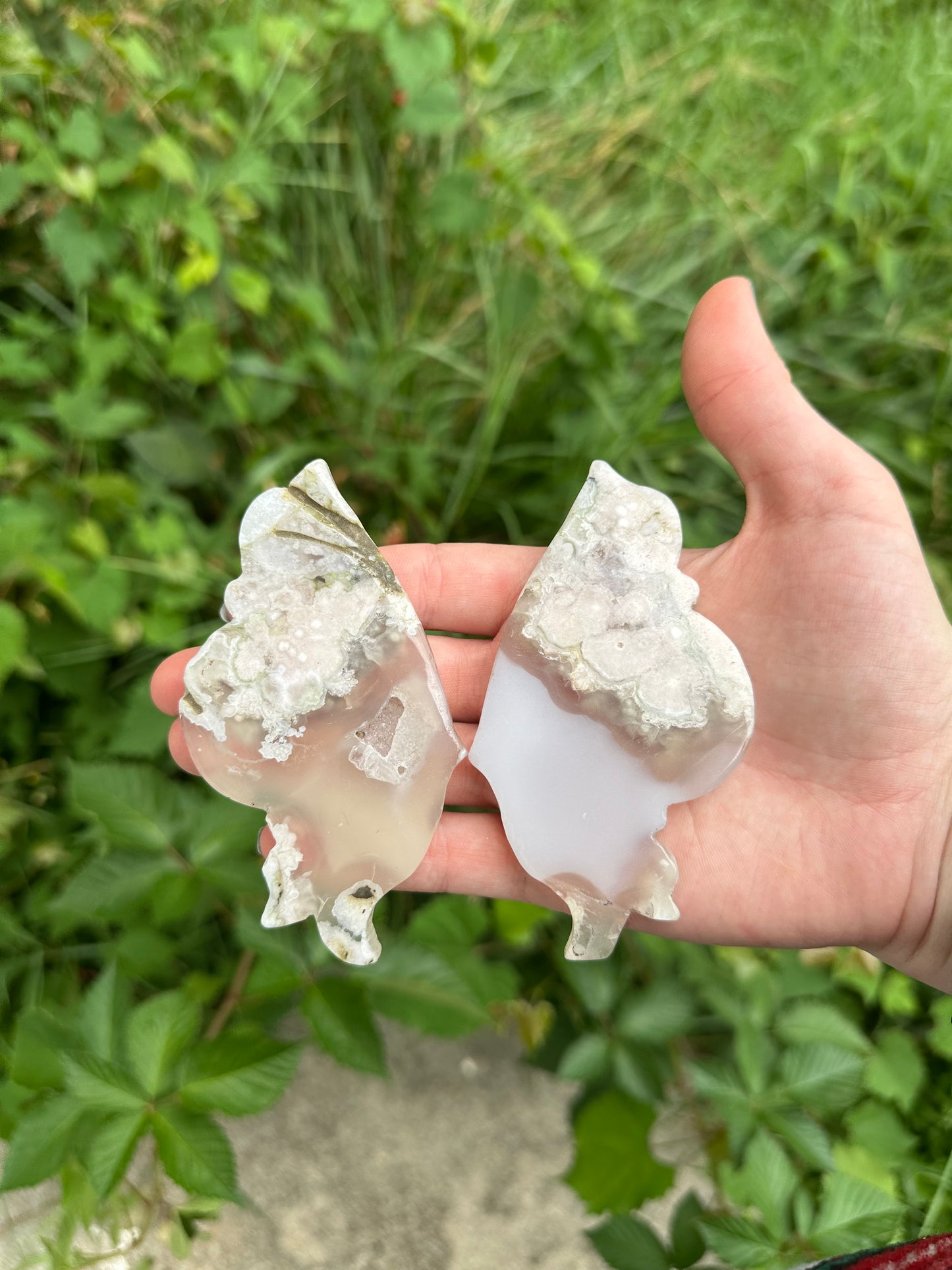 Flower Agate Butterfly with stand