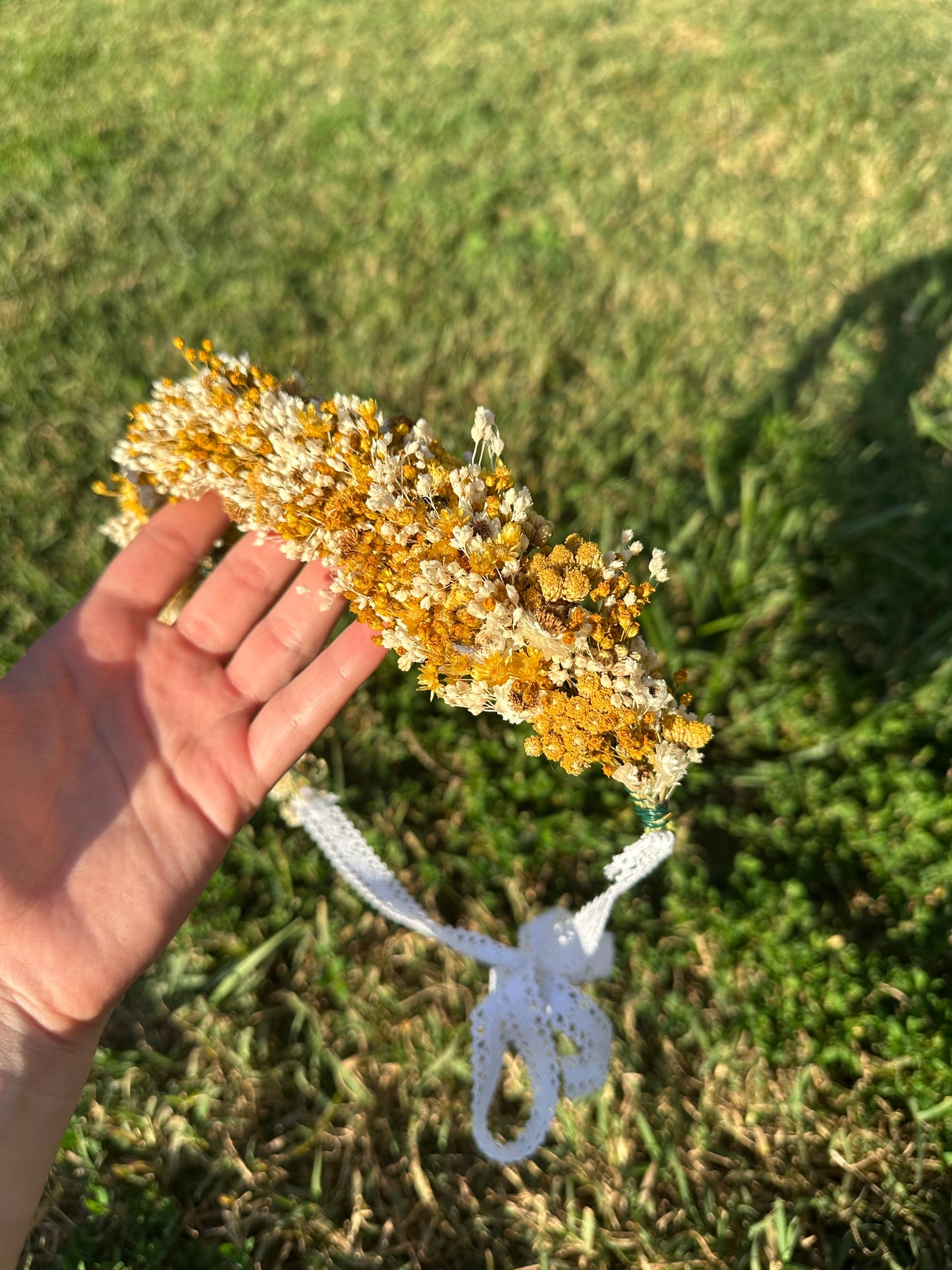 Lemon Drop Dried Flower Crown