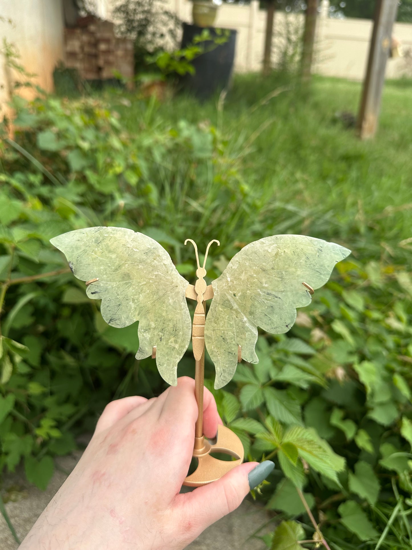 Prehnite Butterfly with stand