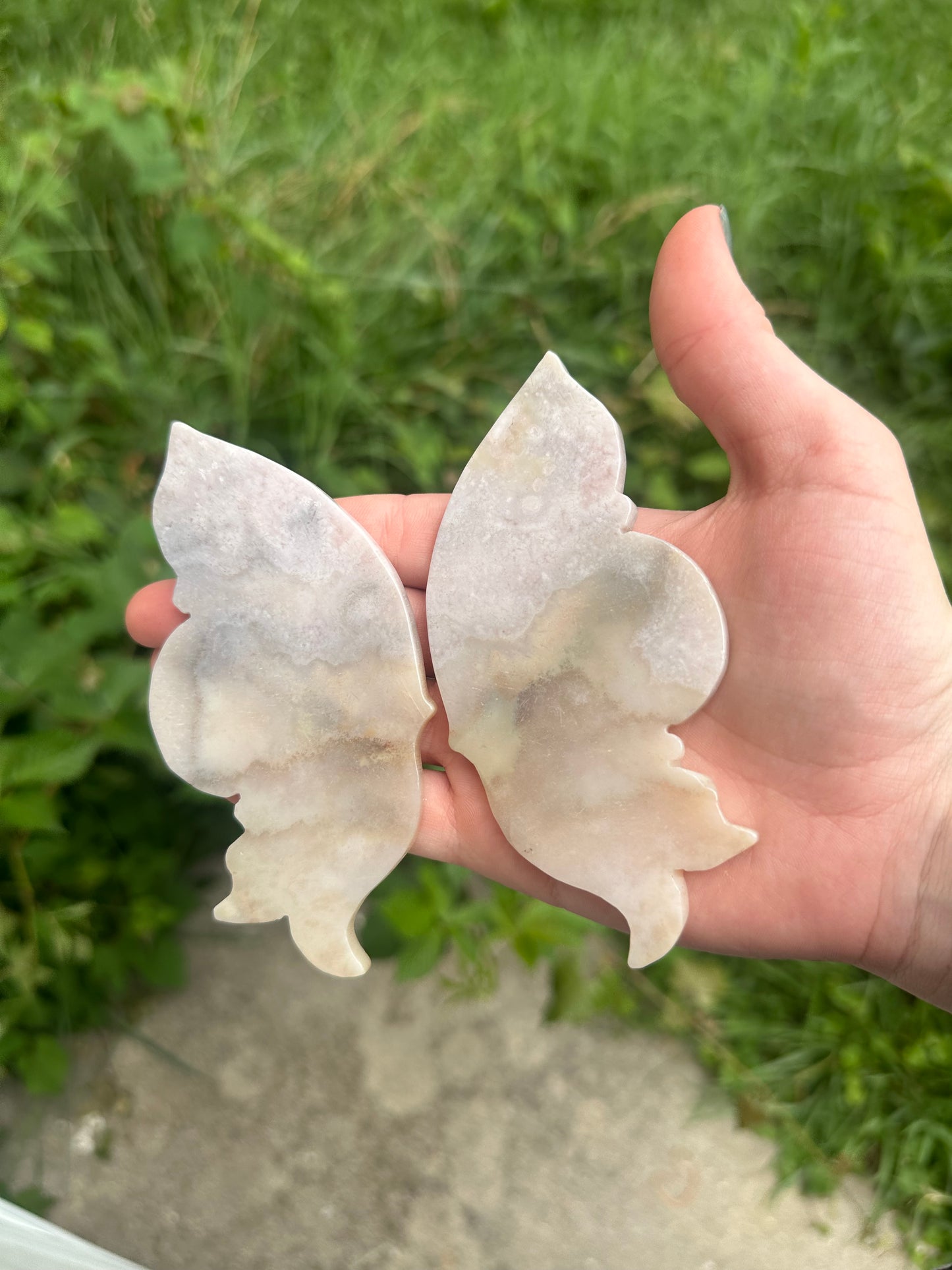 Flower Agate Butterfly with stand