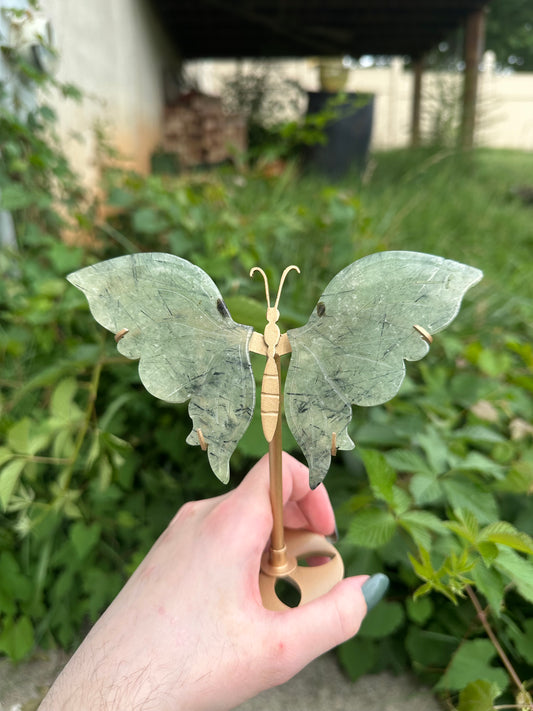 Prehnite Butterfly with stand