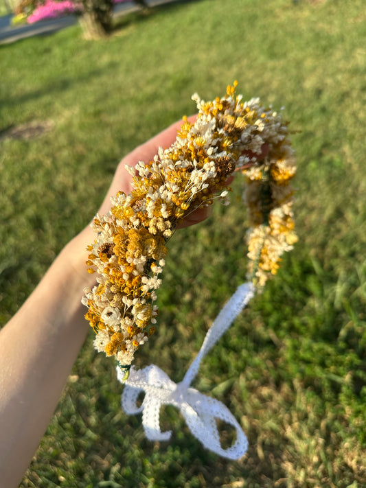Lemon Drop Dried Flower Crown