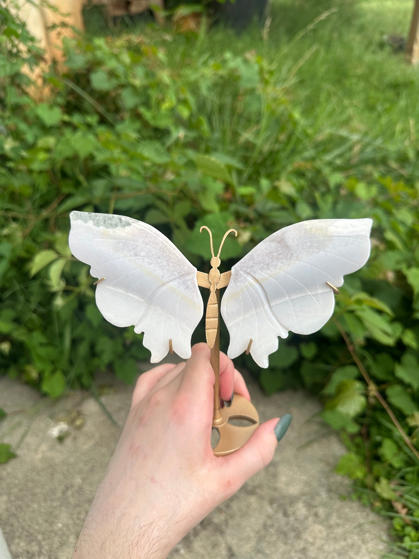 Flower Agate Butterfly with stand