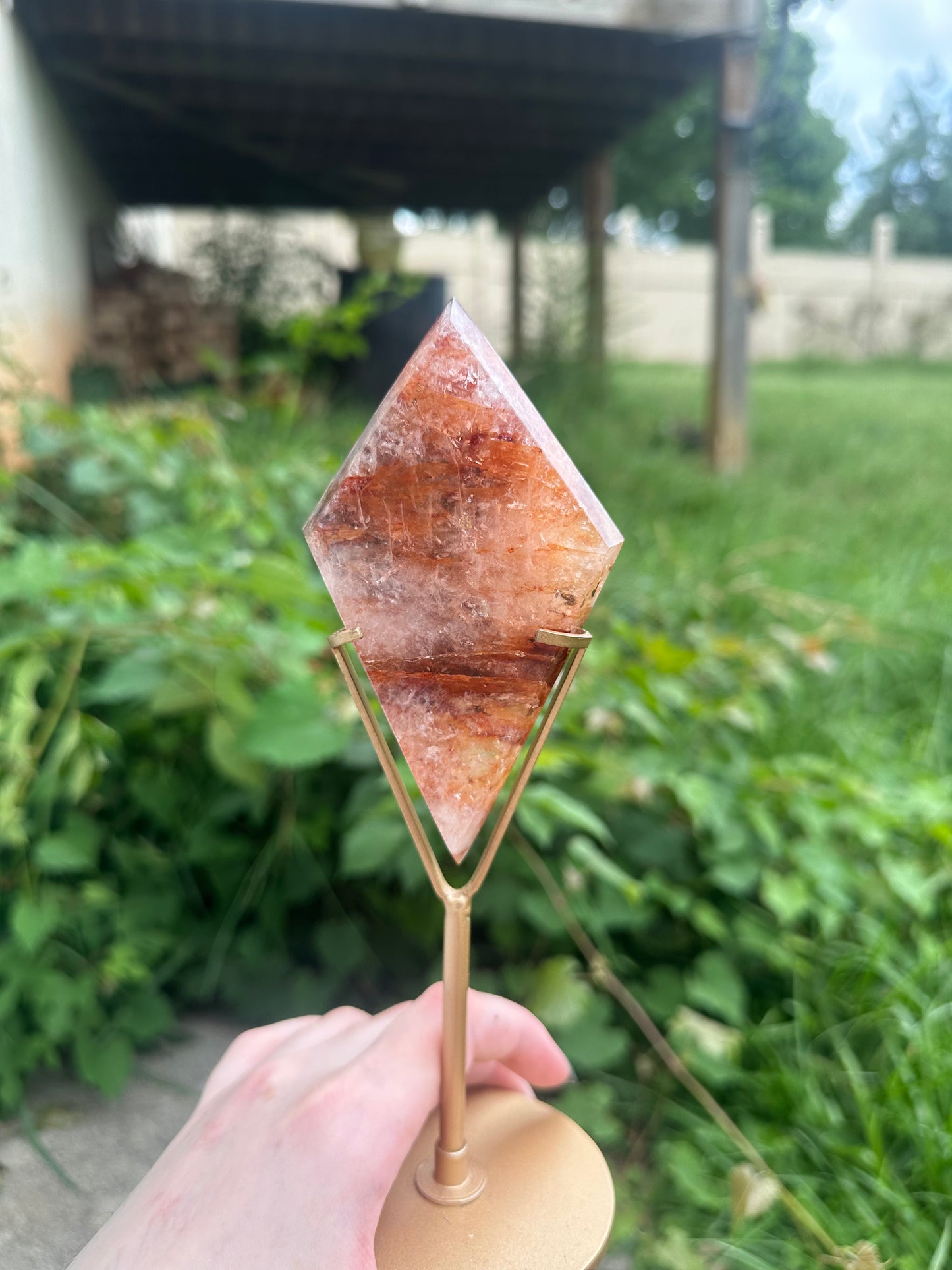 Fire Quartz Diamond + stand