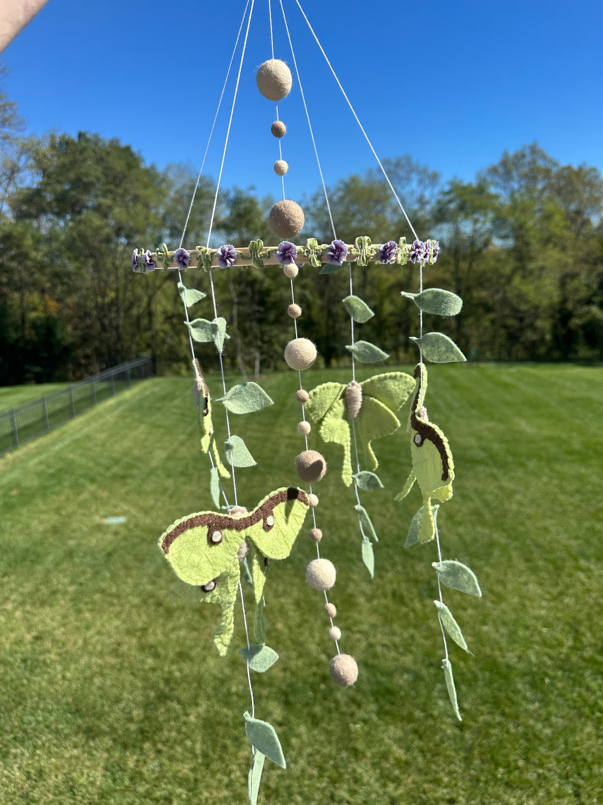 Handmade Luna Moth Crib Mobile