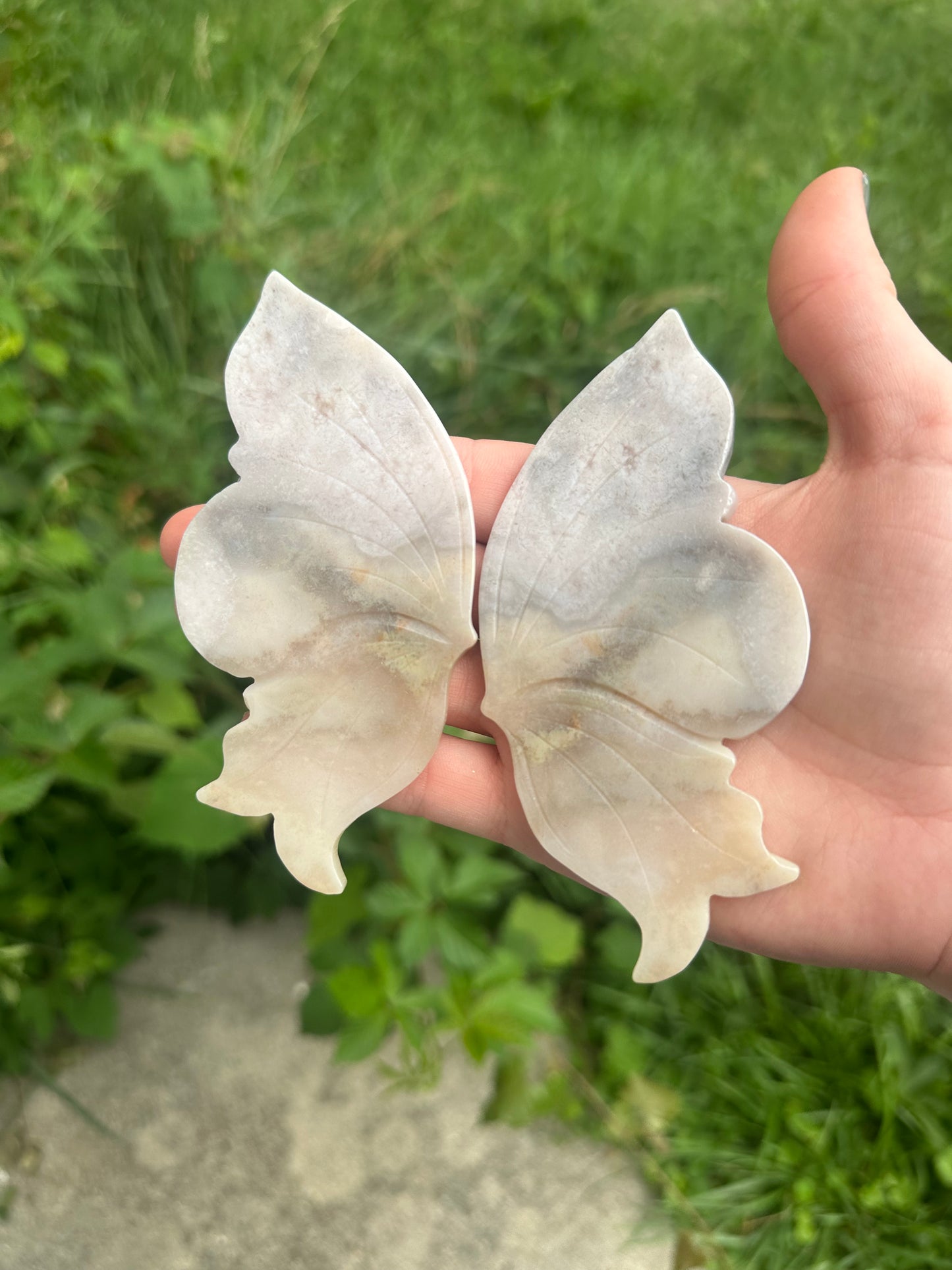 Flower Agate Butterfly with stand