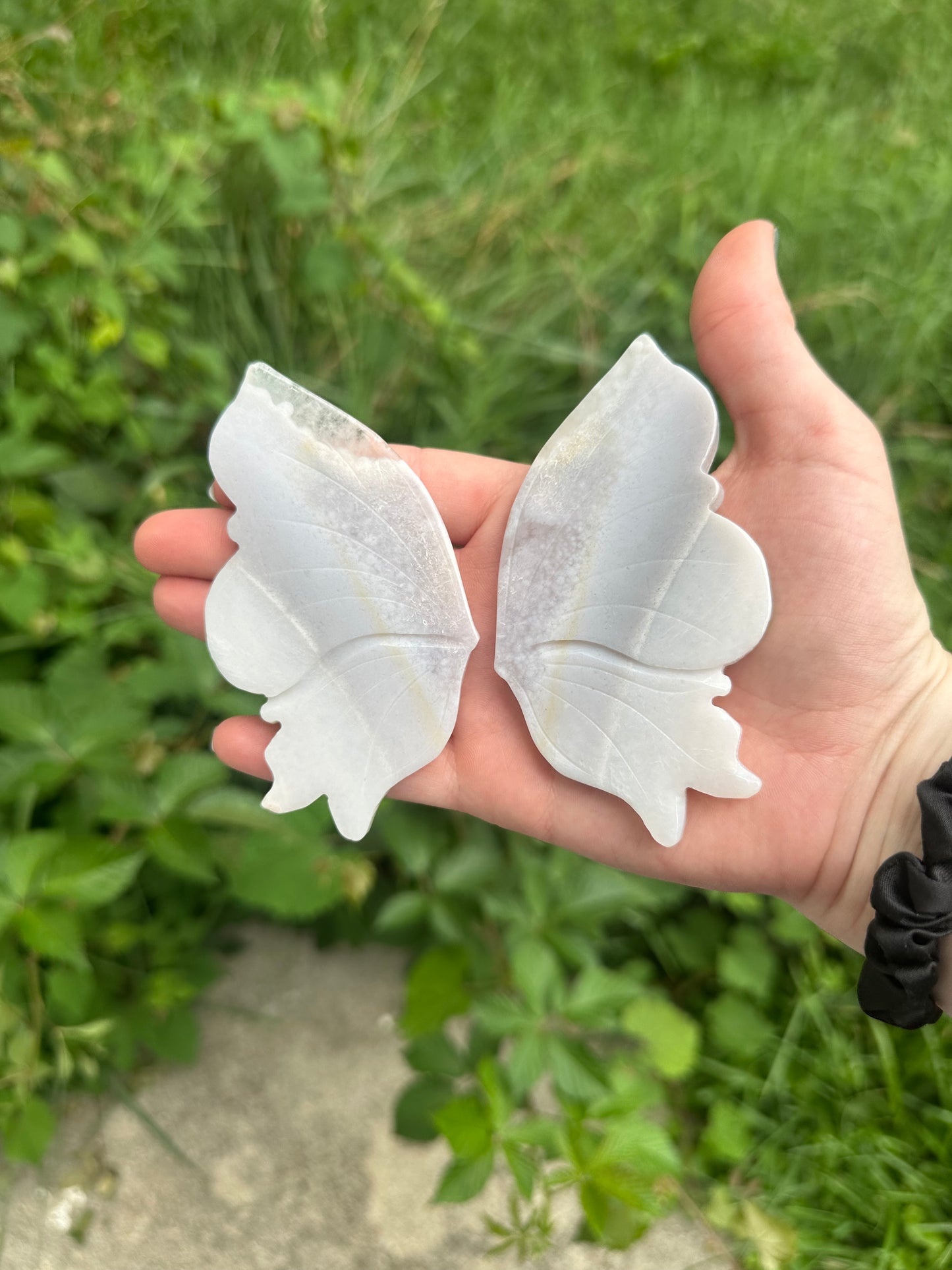 Flower Agate Butterfly with stand