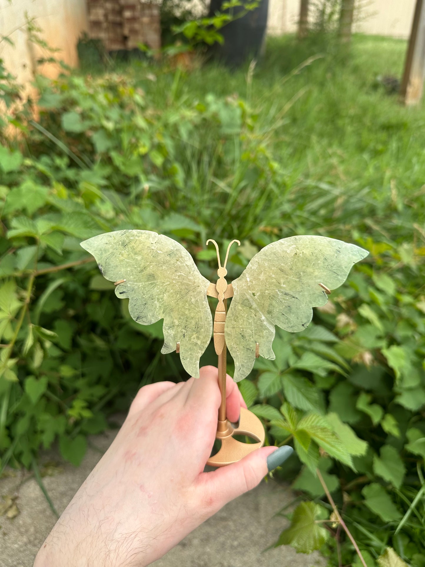 Prehnite Butterfly with stand