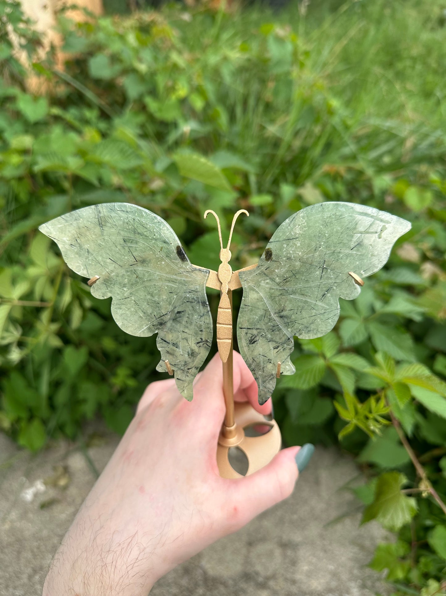 Prehnite Butterfly with stand