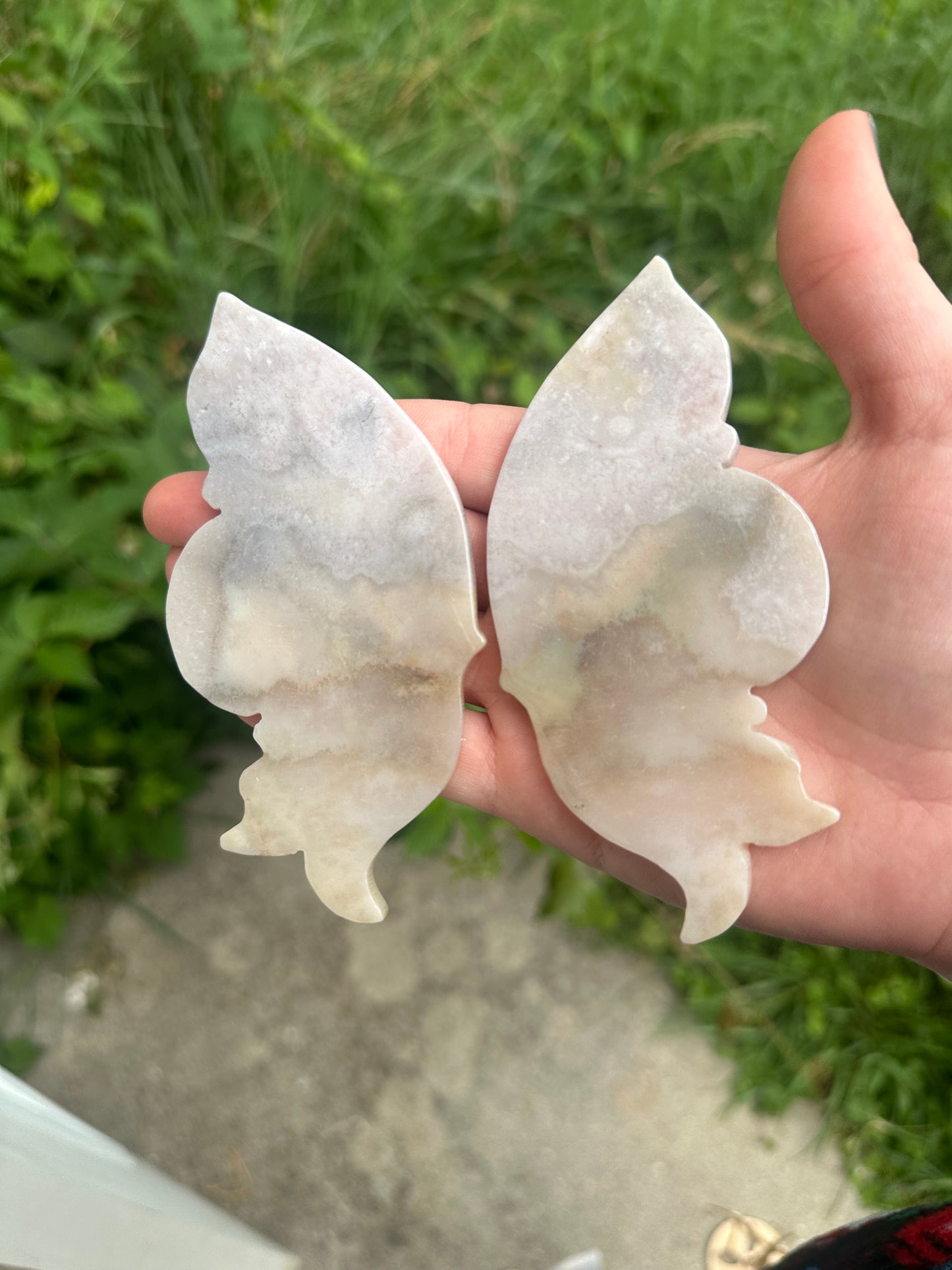 Flower Agate Butterfly with stand