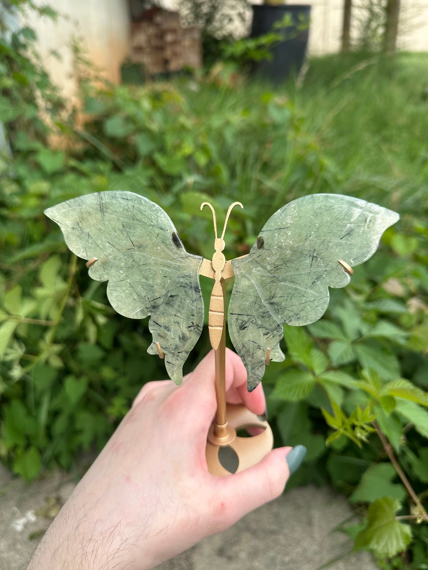 Prehnite Butterfly with stand