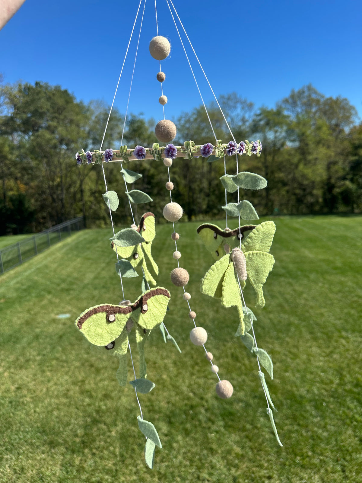 Handmade Luna Moth Crib Mobile
