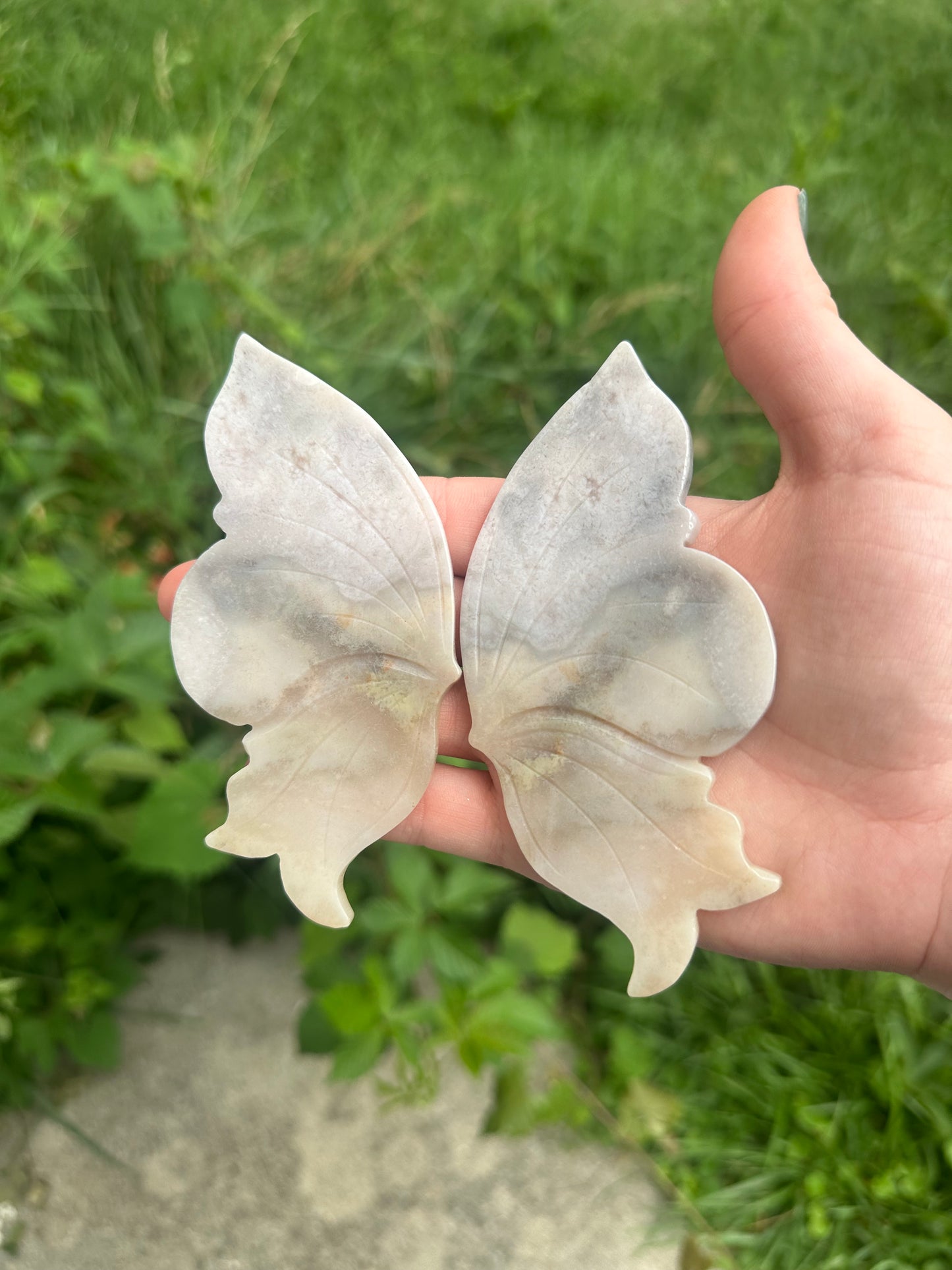 Flower Agate Butterfly with stand
