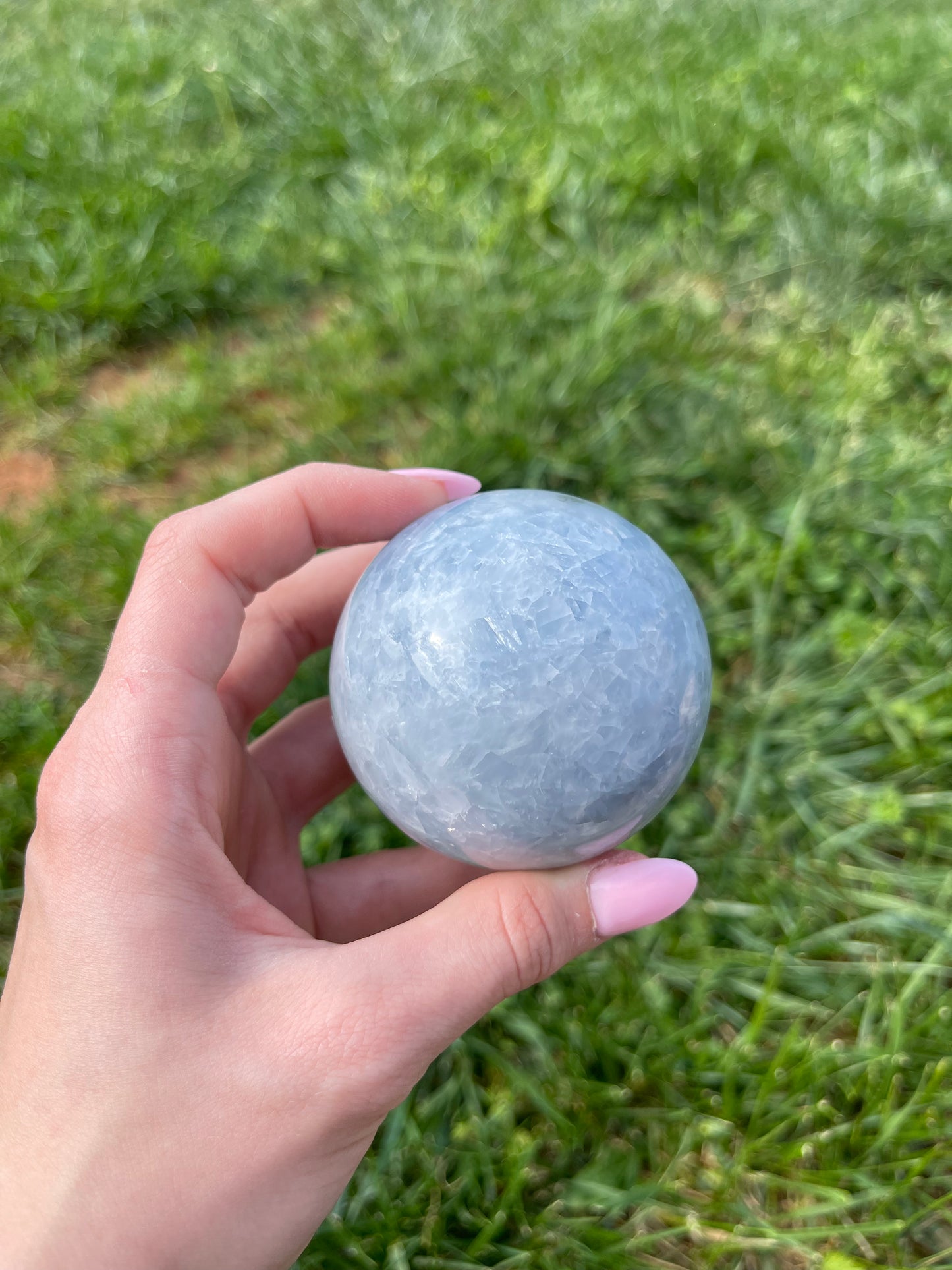 Blue Calcite sphere #6