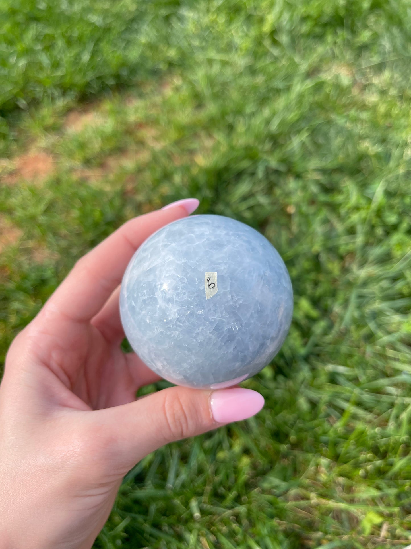 Blue Calcite sphere #6
