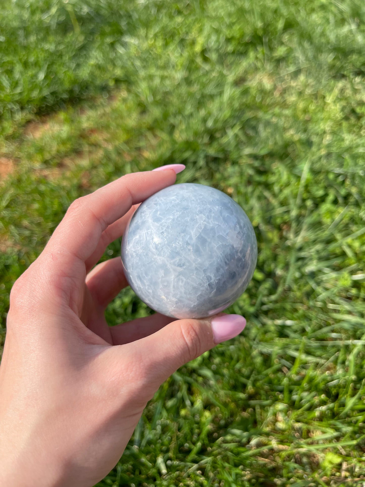 Blue Calcite sphere #6